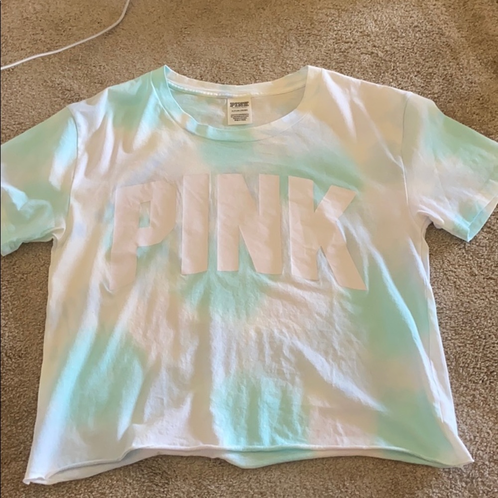 PINK cropped tie dye shirt